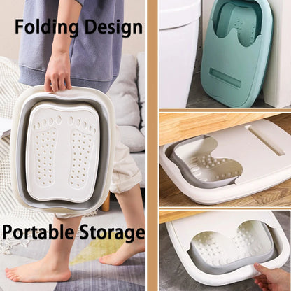 Portable Footbath Massage Bucket Easy To Store Foot Soaking Bath Tub Folding Basin for Winter warmth Relaxing and Pain Relief