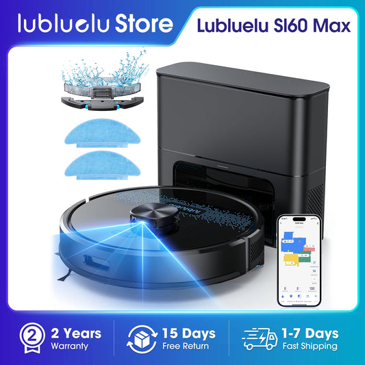 Lubluelu SL60 Max 3-in-1 Robot Vacuum Mop - 5000Pa Suction Pet Hair Long Hair Friendly LDS9.0 LiDAR 24 No-Go Zones APP Control