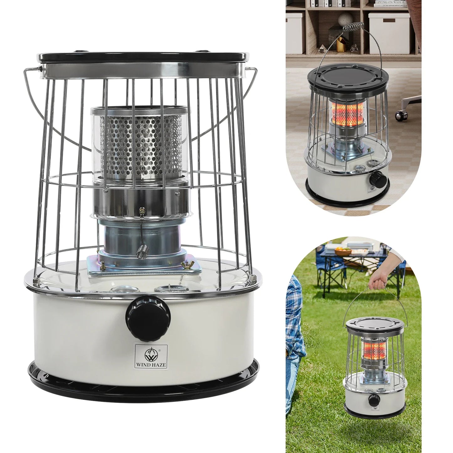 Kerosene Heater Gas Camping Paraffin Heaters For Home Indoor Portable Heating Stove Oil 360° Surround Burner W/6L Fuel Tank