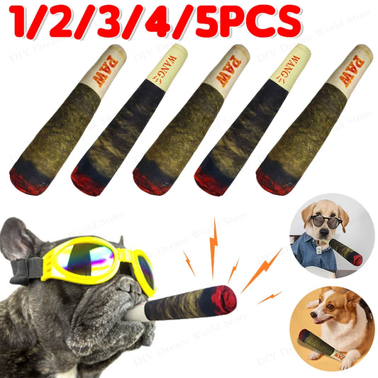 1-5PCS Funny Interactive Dog Chewing Toy Creatives Cigarette Design Squeaky Sound for Dog The Perfect Pet Gift for Plays Dogs To