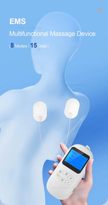 EMS Pulse 8 Modes Electric Muscle Stimulator for Waist Neck Body EMS Meridian Physiotherapy Pulse Muscle Relaxation Massager