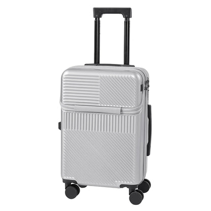 【Sheonly】20 Inch Front Opening Suitcase with TSA Lock and USB Charging Port