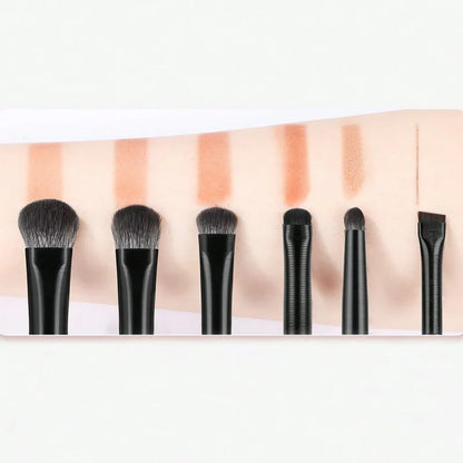 6pcs/set Eye Makeup Brushes Kit Including Angled Eyeliner, Detail Concealer, Blending Brush, Blending Crease Brush
