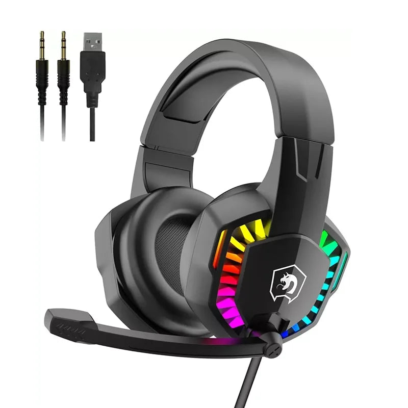 Gaming Headset with Microphone for PS4 PC Xbox One PS5 Controller,Noise Cancelling Over Ear Headphones with Adjustable Mic,Breat