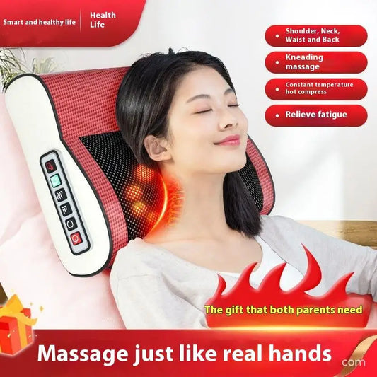 Multi Functional Neck and Shoulder Massager Household Neck and Back Kneading Tool with Multiple Adjustable Hot Compress Massage