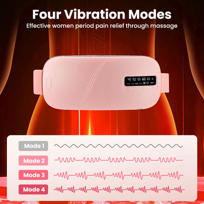 Electric Fast Heating Vibration Waist Massage Belt Smart Warm Palace Women Menstrual Heating Pad for for Cramps Period Relief