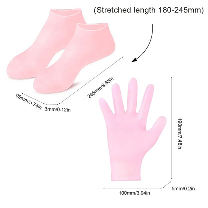 Silicone Anti Crack Foot Mask Prevents Dryness Foot & Hand Spa Mask Pedicure Socks & Moisturizing Gloves for Feet/Hand Care