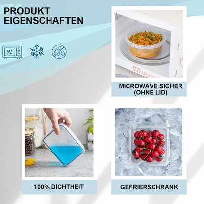 12pc Sealed refrigerator storage box with lid crisper Food Retain Freshness Transparent Storage Jar lunch box with lid