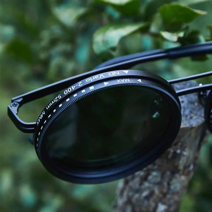 ND9 adjustable dimming sunglasses Retro Punk round men's outdoor fishing UV400 polarized driving sunglasses for Driving Fishing