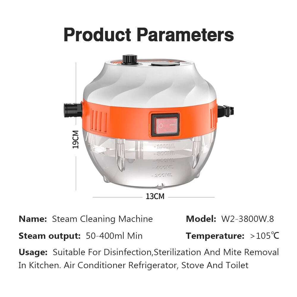 Portable Handheld Steam Cleaner High Temperature Steam Cleaning Machine for Kitchen Bathroom Living Room Car