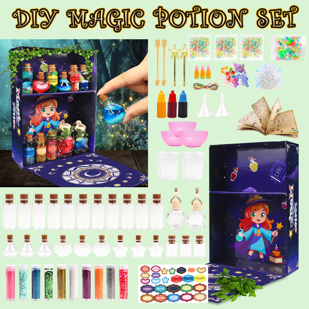 Fairy Magic Potions Kit Kids DIY Witch Glowing Spell Potion DIY Handmade Toys Science Experiments Kids Craft Kit Educational Toy