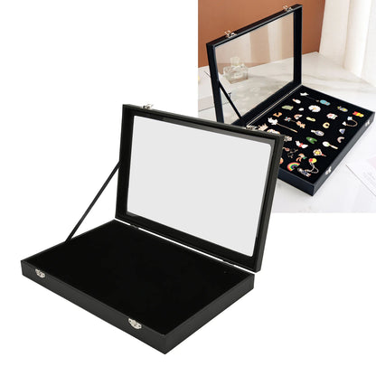 Pin Display Case Easy Cleaning Pin Collection Display Case Transparent Stylish Dustproof Glass for Military Medal for Pin