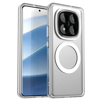 Magnetic Wireless Charging Case For Redmi Note 14 Pro 5G Note 14 Pro+ Plus Cover Candy Colors Transparent Back Shell Coque