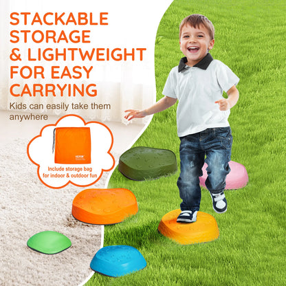 SucceBuy 6 PCS Balance Stepping Stones Kids Sports Toys Training Sensorial Social Games for Children Indoor or Outdoor Play
