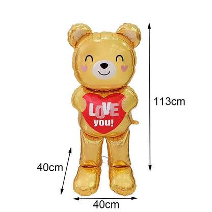 Valentine's Day Foil Balloon Decor Teddy Bear Foil Balloon Love Balloon Heart Balloons for Valentines Wedding Party Decor