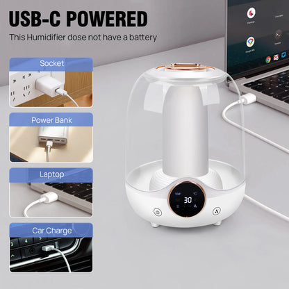 Essential Oil Diffuser - 3L Aroma Diffuser Humidifier Cool Air Diffuser Quiet Aromatherapy Diffuser Air Humidifier for Bedroom