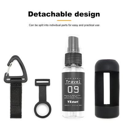 50ml Mini Fine Mist Spray Bottles Travel Bottle with Tactical Hook Strap Refillable Spray Bottle for Outdoor Camping for Liquid