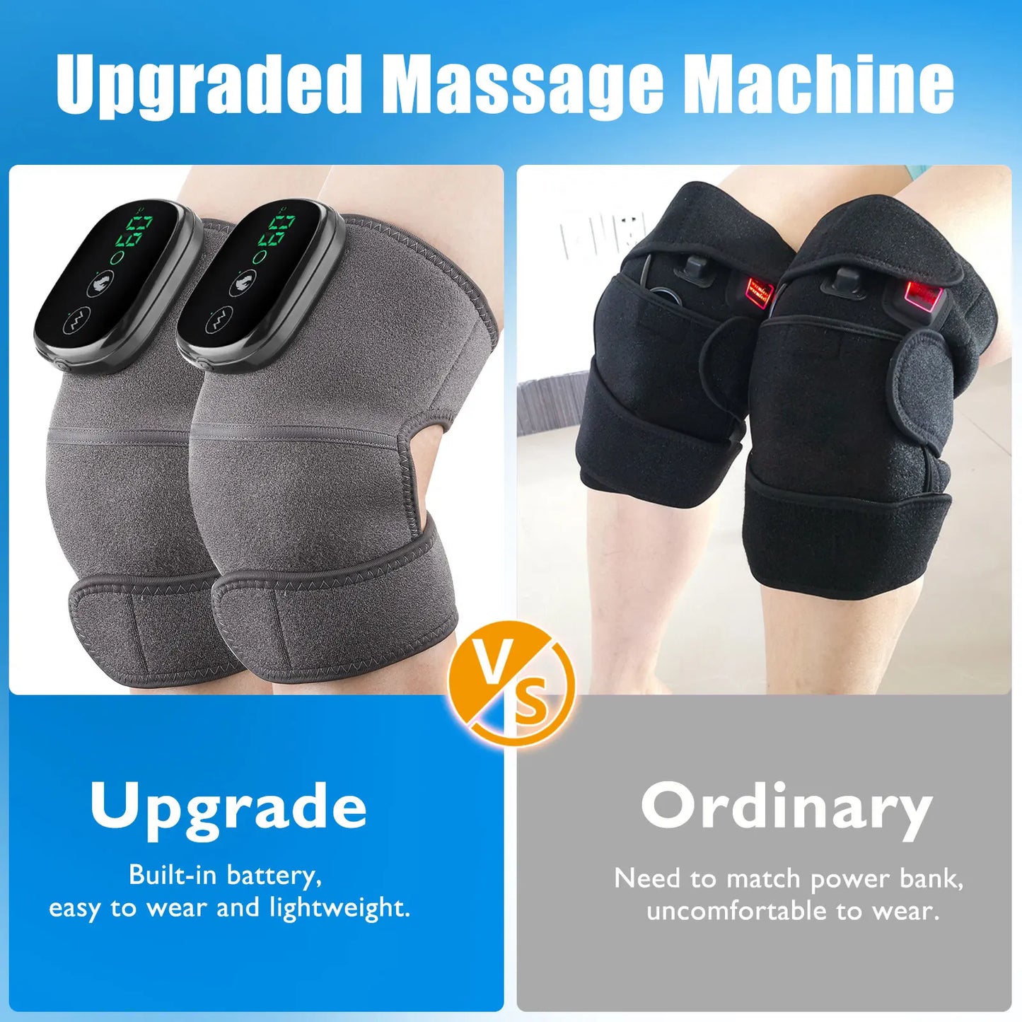 Eletric Heating Knee Massage Device Vibration Knee Pads for Shoulder Elbow Joint Warm Massage Thermal Knee Pad Blood Circulation