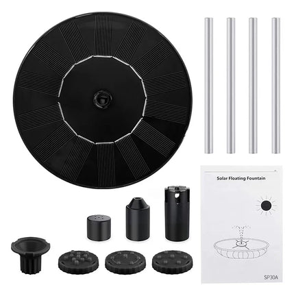 Solar Fountain Pump Floating Solar Panel Bird Baths Water Fountain with 4 Nozzles For Garden Outdoor Water Pool Pond Decor