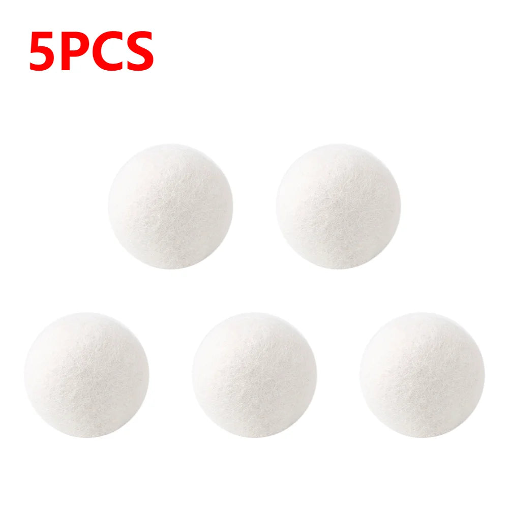 10-1PC Wool Dryer Balls Fabric Virgin Reusable Softener Laundry 3/4/5cm Dry Kit Ball Practical Home Washing Ball Wool Dryer Ball