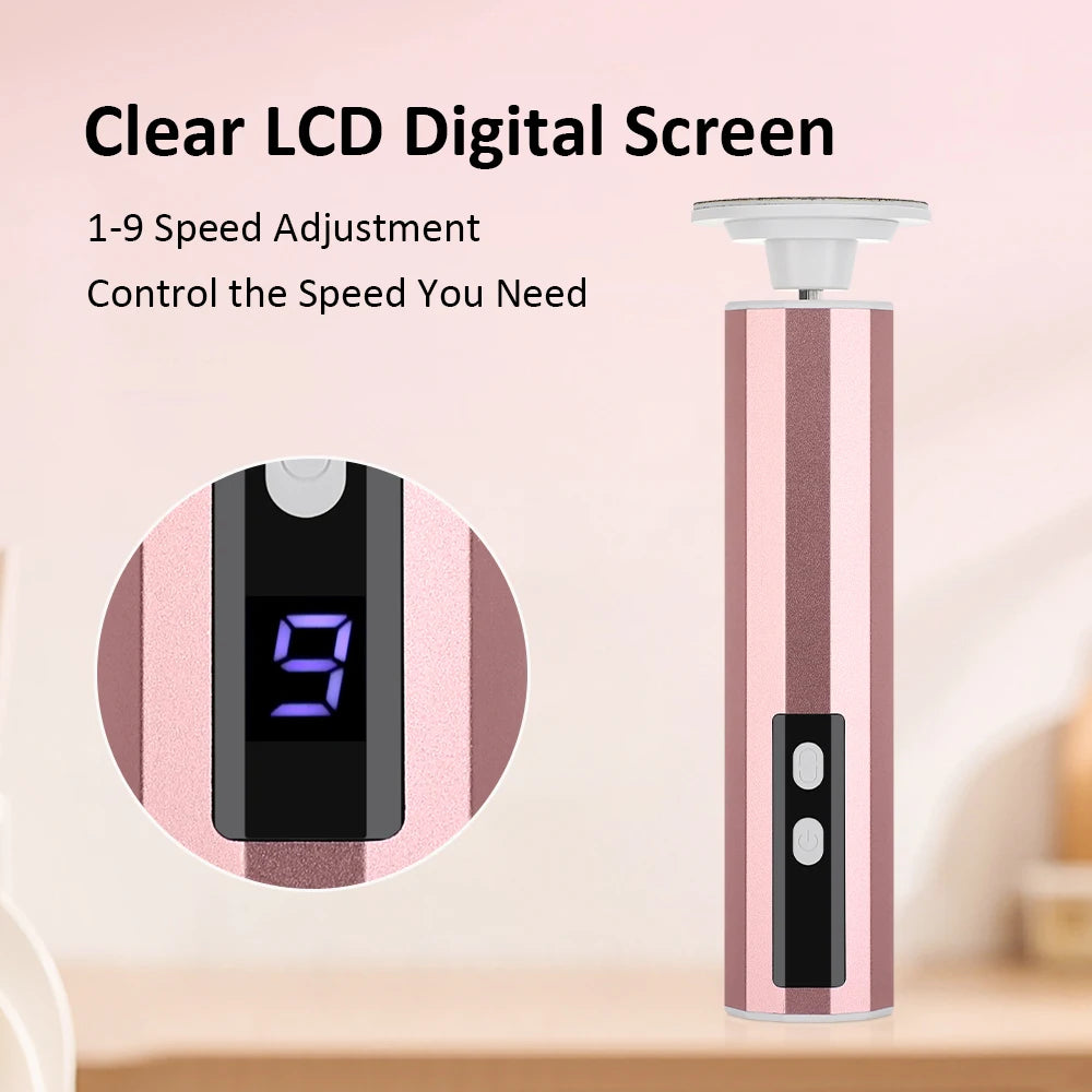 Wireless Foot Care File Leg Heels Remove USB Rechargeable Dead Skin Pedicure Tool with Replacement Sandpaper Foot Care Tool