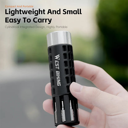 WEST BIKING Mini Ratchet Wrench Vacuum Portable Tubeless Tool Set Bicycle Motorcycle Emergency Multitool Tire Repair Kit E-Bikes