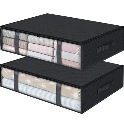 Underbed Storage Bag Portable Foldable Quilt Bag Wardrobe Clothes Storage Box Dustproof Organizer Home Dust-proof Organizer Box