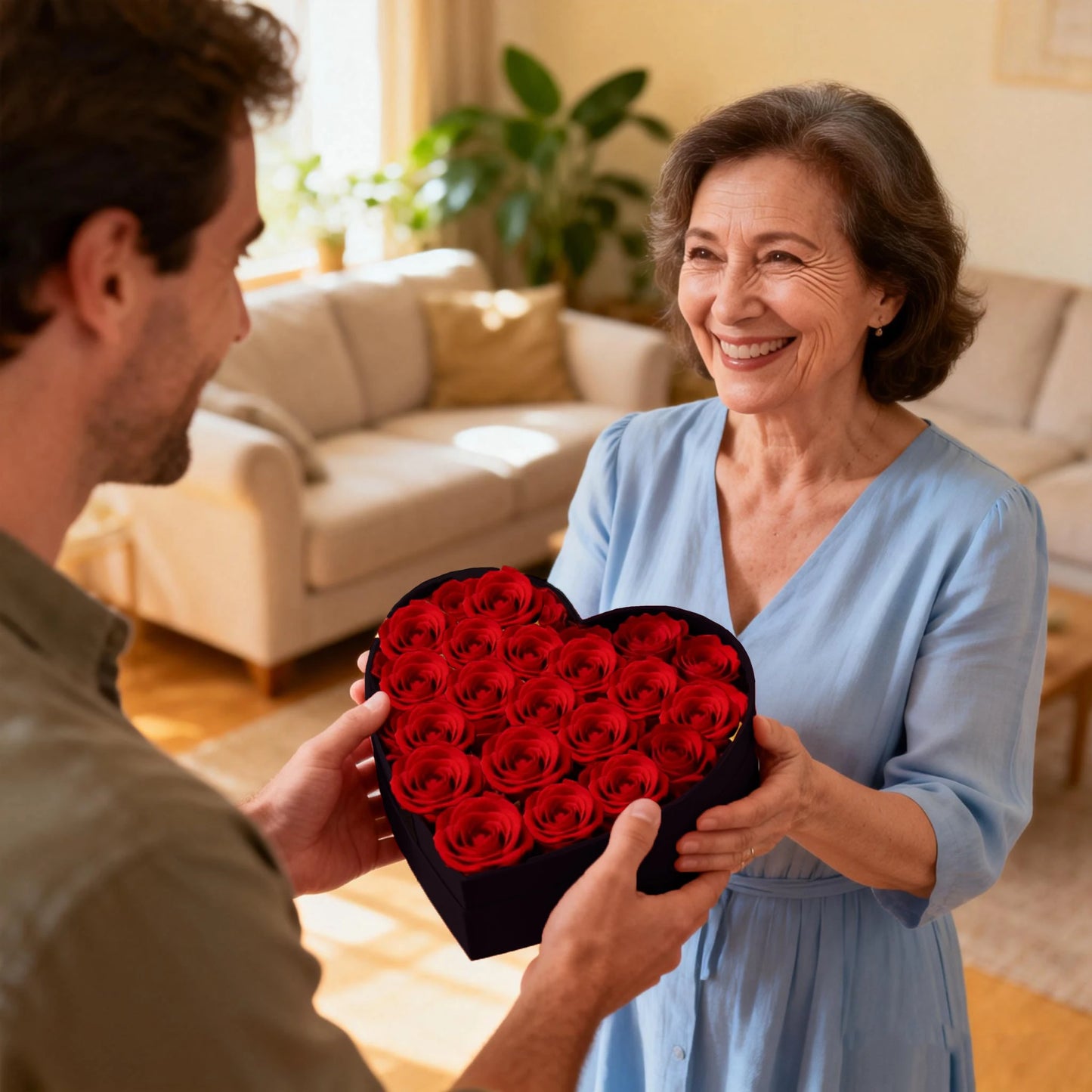 18/24PCS Heart Shape Roses Gift Box for Valentines Day Gifts Flowers Heart Shape Box for Her Mathers Day Forever Flower Birthday