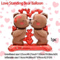 60in Standing Cute Love Teddy Bear-Shaped Balloon for Romantic Valentine's Day Proposal Wedding Birthday Party Decoration