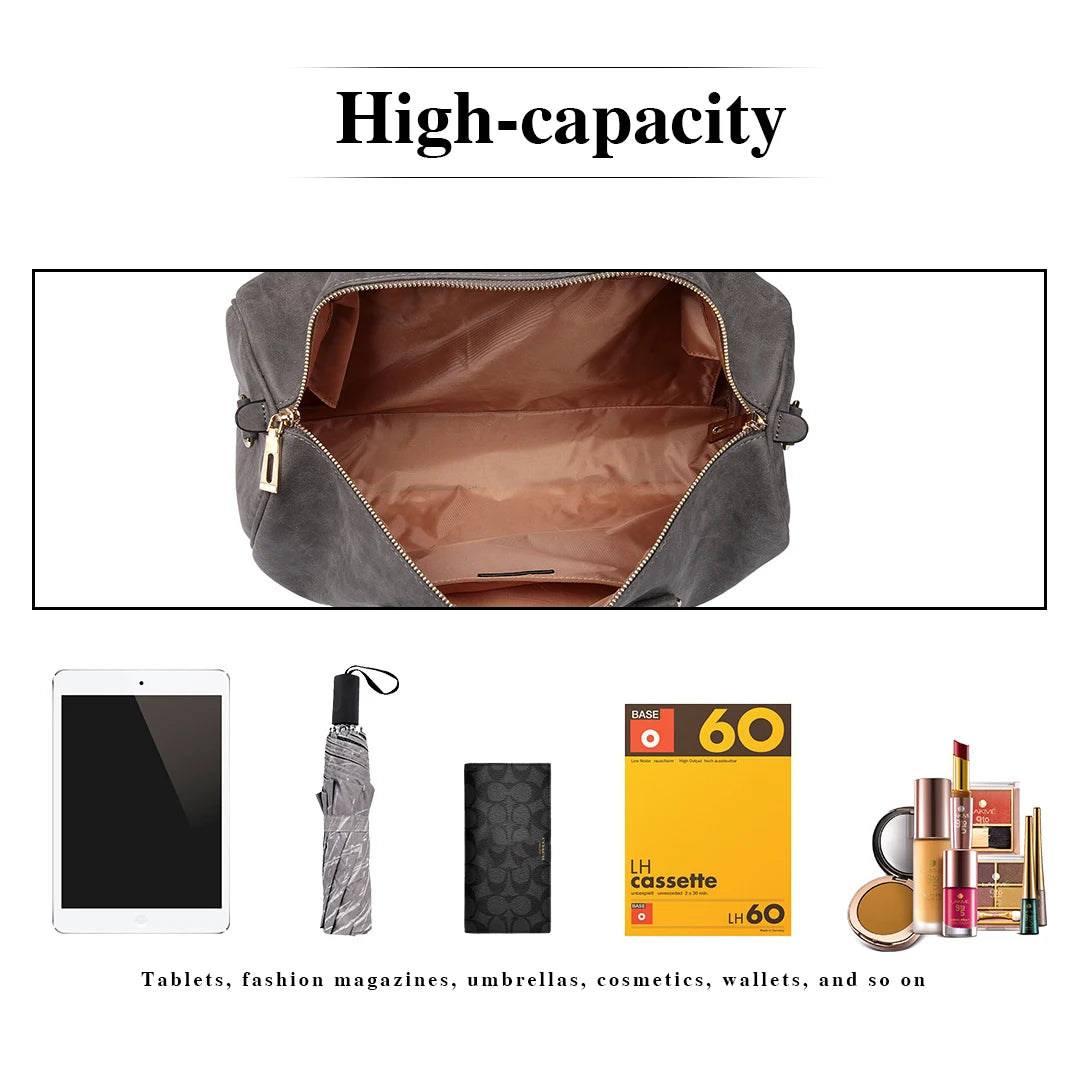 Men's Travel Duffel Bag - Large Capacity Waxed Canvas Luggage for Outdoor Trips, Portable Carry-On Handbag