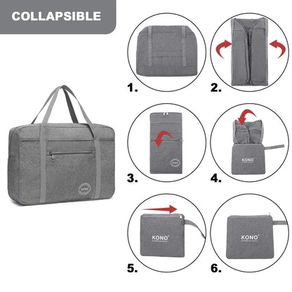 EasyJet-Approved 45x36x20cm Underseat Cabin Bag - Foldable Carry-On Duffel for Travel, Weekend & Overnight Trips