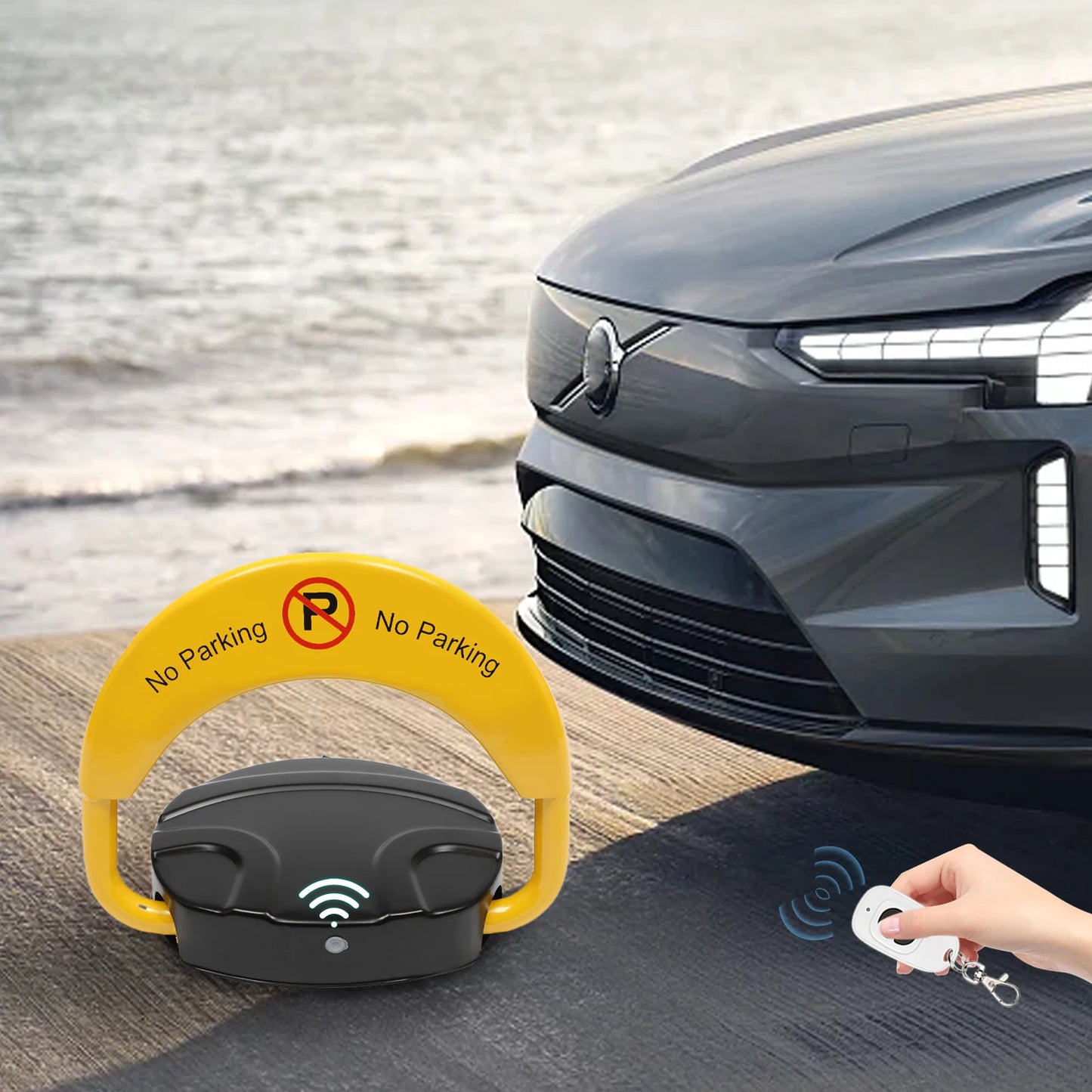 Remote Control Parking Lock Car Parking Spot Lock Auto Space Stall Barrier W/Alarm for Home/Commercial Use