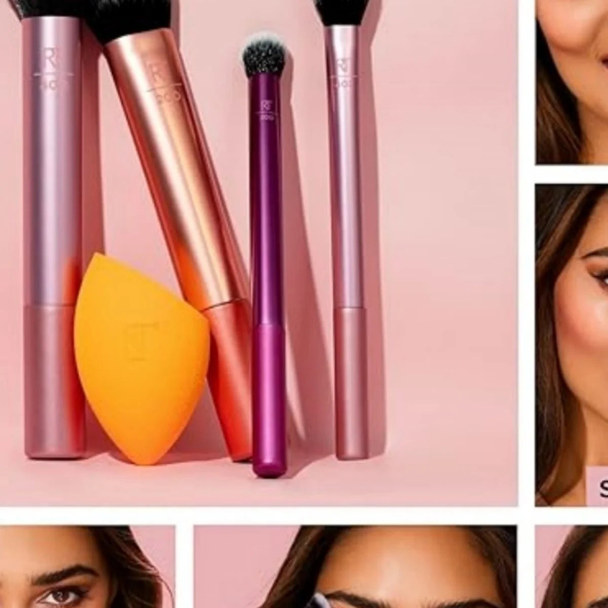 6pcs SET Everyday Essentials + Makeup Sponge Kit Makeup Brushes and Makeup Blender Sponge, For Foundation, Eyeshadow, and Powder