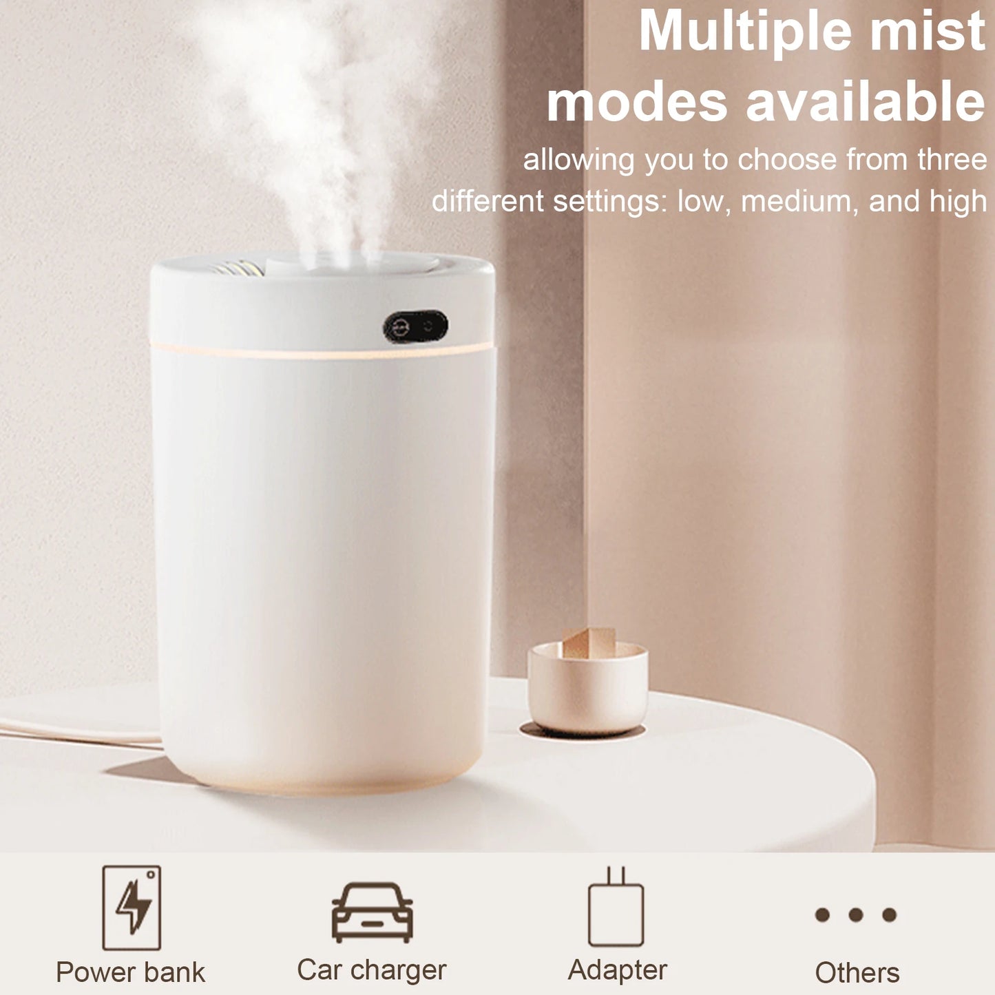 Humidifiers for Bedroom - Quiet (3L Water Tank) Essential Oil Diffuser Home/Large Room3 Modes Mute Water Supplement for Desktop