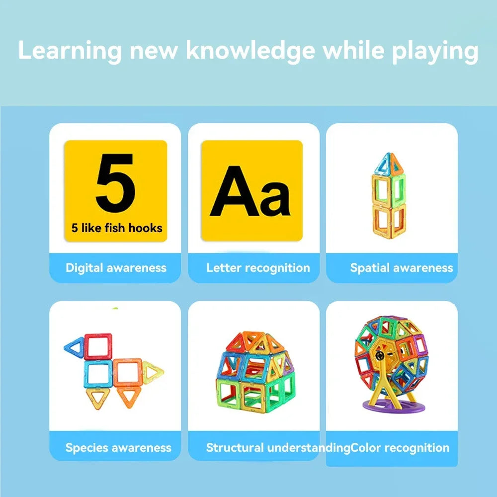 Magnetic Sheet Toy for Kid Educational Magnetic Building Block Assembly set Learning by Playing Games for 3+ Year Old Boys Girls