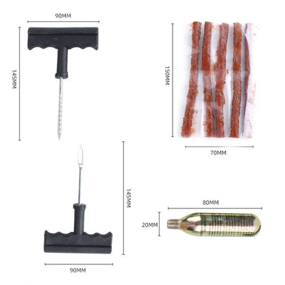 1 Set Tire Tyre Repair Kit Puncture Tubeless Tools Emergency Bike Motorcycle Car Tire Repair Tool Set with Rubber Strips