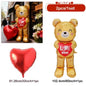 60in Standing Cute Love Teddy Bear-Shaped Balloon for Romantic Valentine's Day Proposal Wedding Birthday Party Decoration