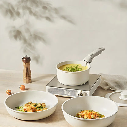 Kitchen Cookware Set Non-Stick Granite Pots and Pans Set with Removable Handle