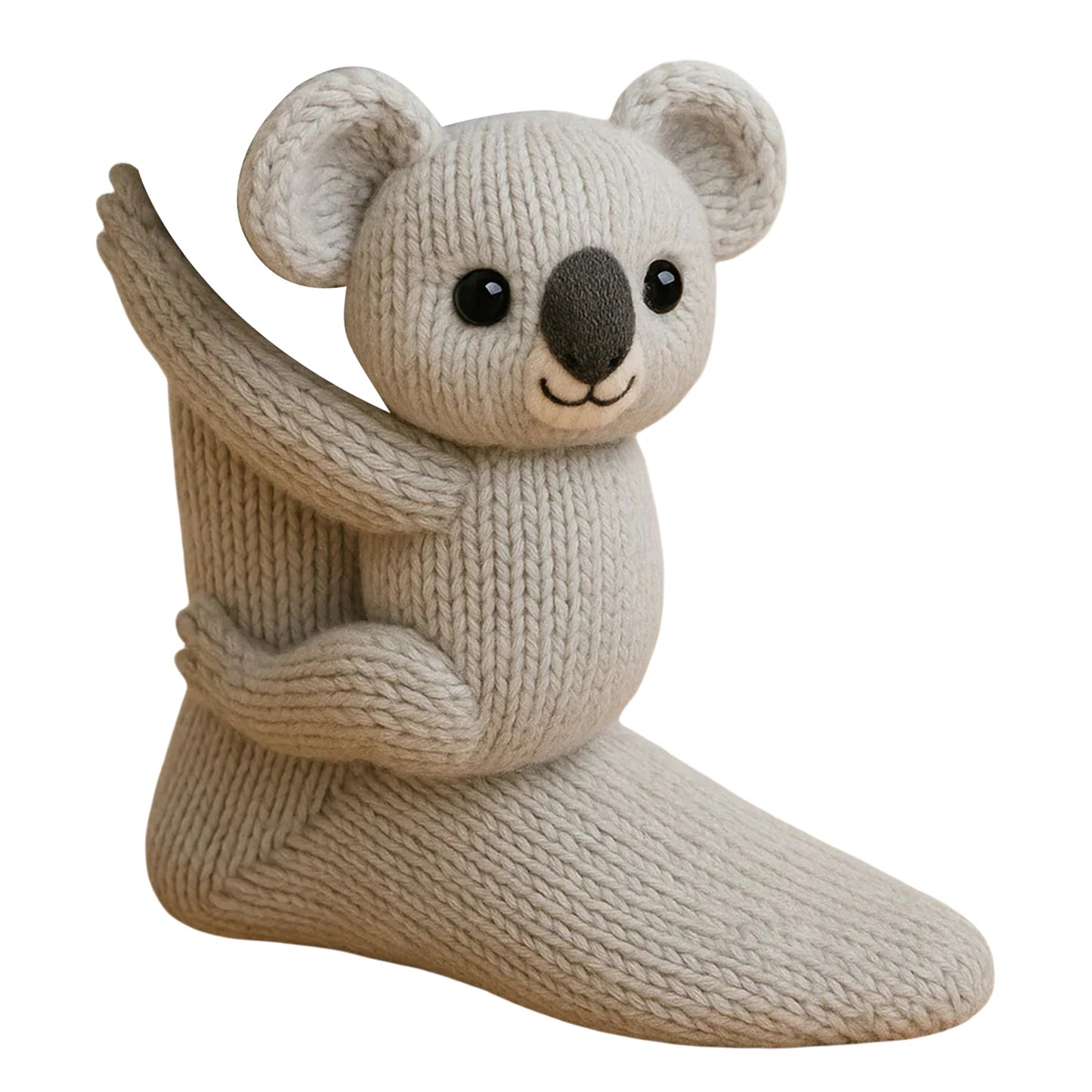 Crochet Animal Socks Breathable Hand Crocheted Plush Socks Moisture Wicking 3D Knit Warm Socks for Animal Lovers