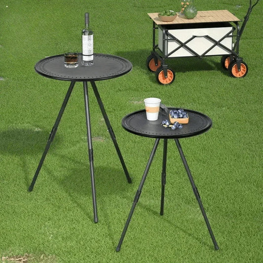 Portable Picnic Camping Table Adjustable Small Round Table Outdoor Aluminum Alloy Folding Table Lightweight Coffee Table