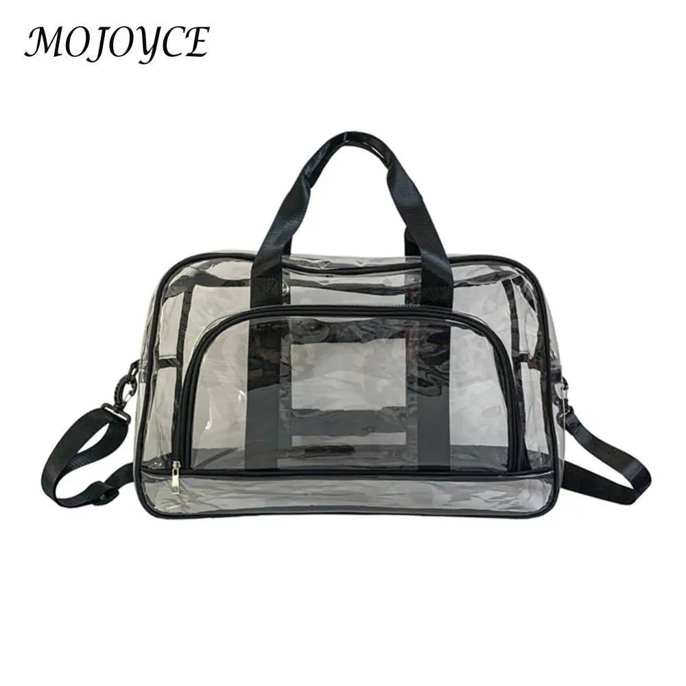 Transparent PVC Weeks Travel Duffel Bag Large Capacity Hand Luggage Bag Lightweight Portable Multifunctional for Swimming Hiking