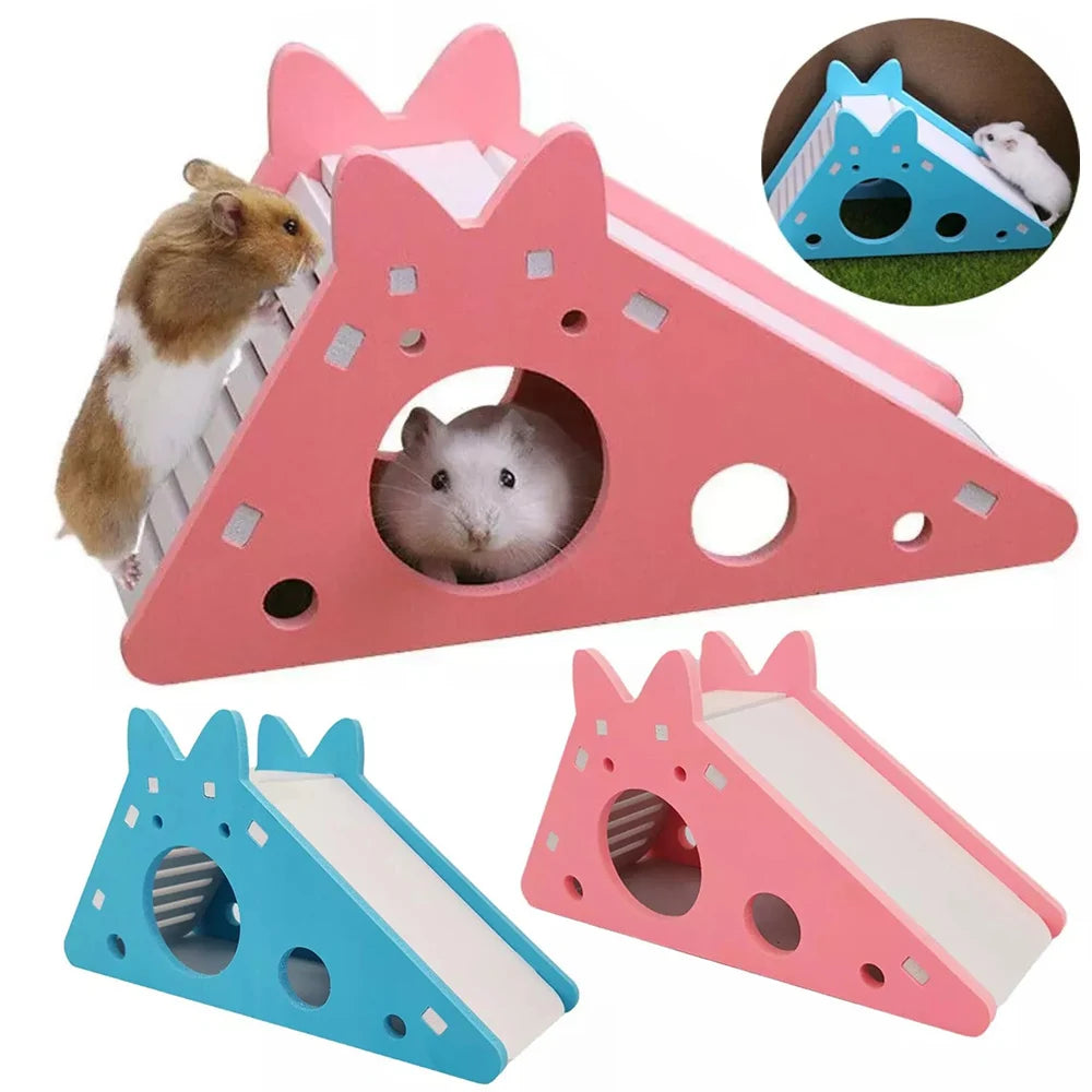 Pet Hamster Hideout House Cage Accessories Slide Ladder Mouse Pet Exercise Toys