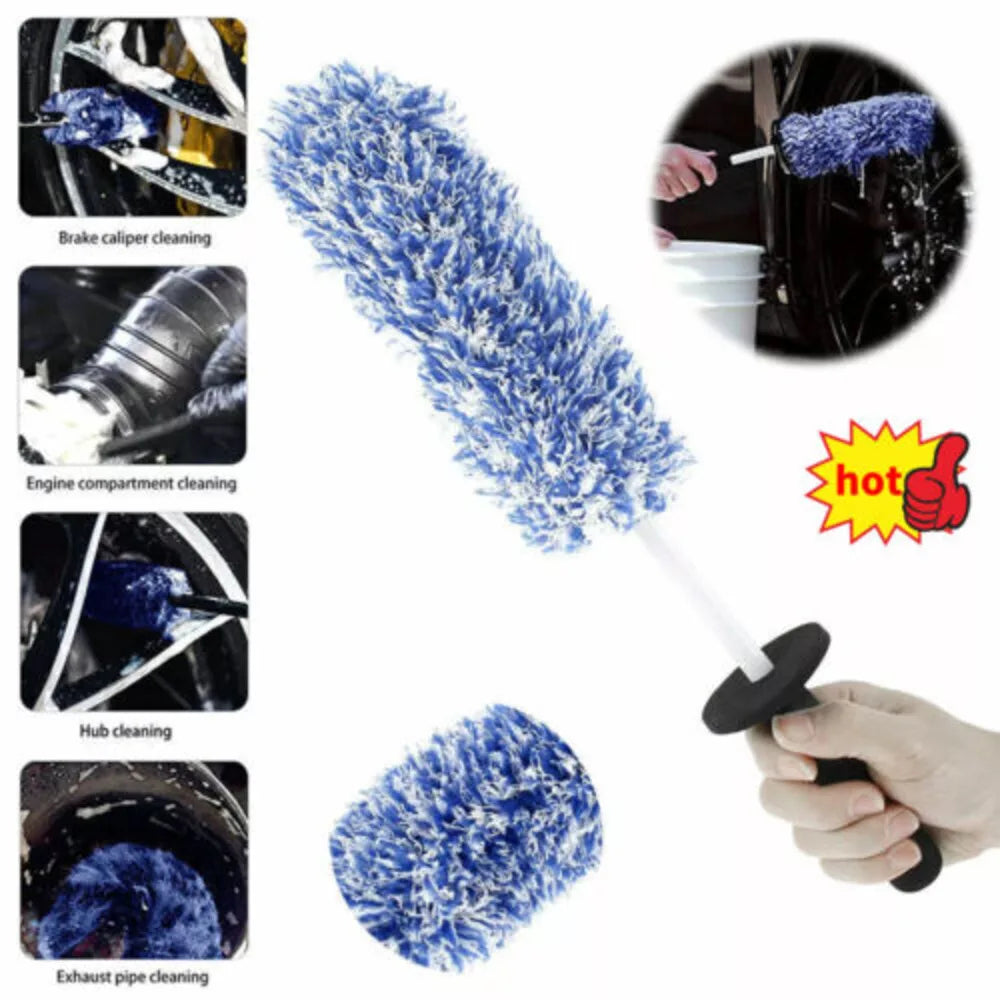 Car Wheel Cleaning Soft Brush Tool Tire Washing Clean Alloy Bristle Cleaner