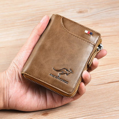 RFID Blocking Card Holder Case Anti-Theft Clutch Short Men's Leather Wallet