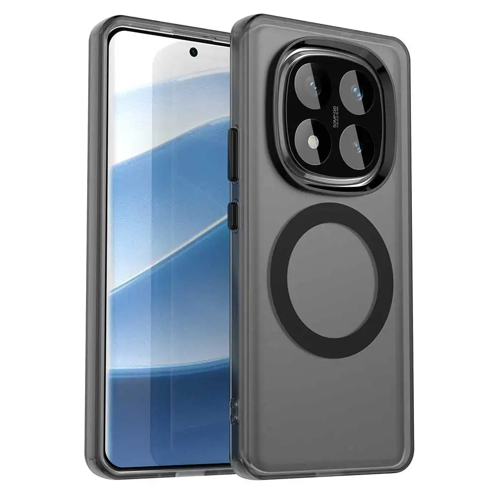 Magnetic Wireless Charging Case For Redmi Note 14 Pro 5G Note 14 Pro+ Plus Cover Candy Colors Transparent Back Shell Coque