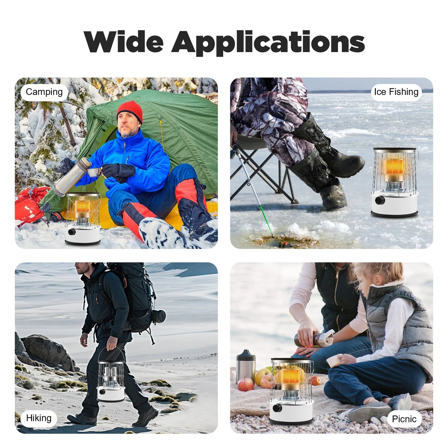 Liftable Kerosene Space Heater, Portable Kerosene Heater for Home Outdoor, Multi-functional 6L Fuel Consumption Windproof Stove