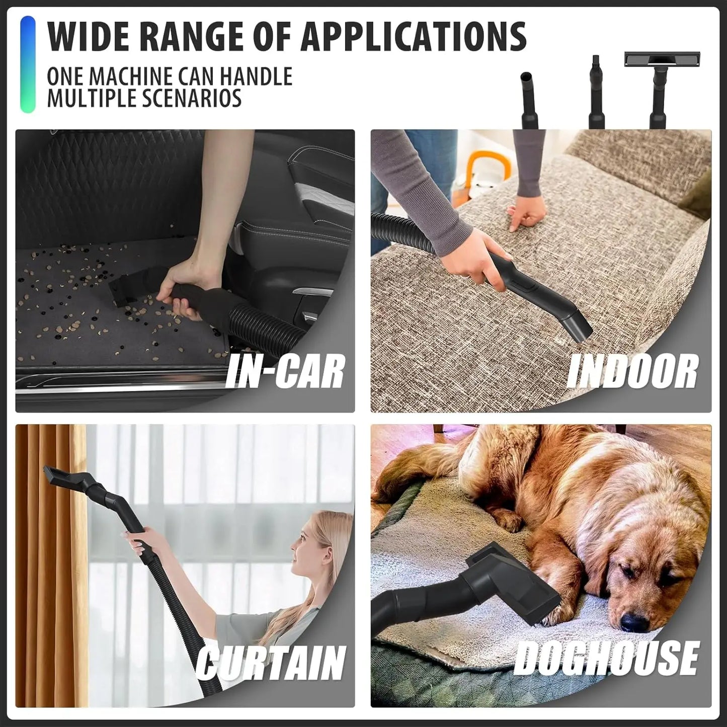 BRIEFNESS 3-in-1 hoover Wet/dry hoover with blower function Car duster Garage hoover 15 litre capacity Car cleaning tools