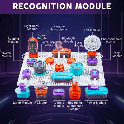 VATOS Science Circuit for Kids DIY Electronics Exploration Kit 150+ Project Physics Experiment Circuit Board Educate Toy Ages 6+