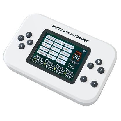 Electric Muscle Stimulator EMS & TENS Unit Pulse Massager for Back Neck Shoulder Knee Joints Full Body Relax 15 Modes 4 Output