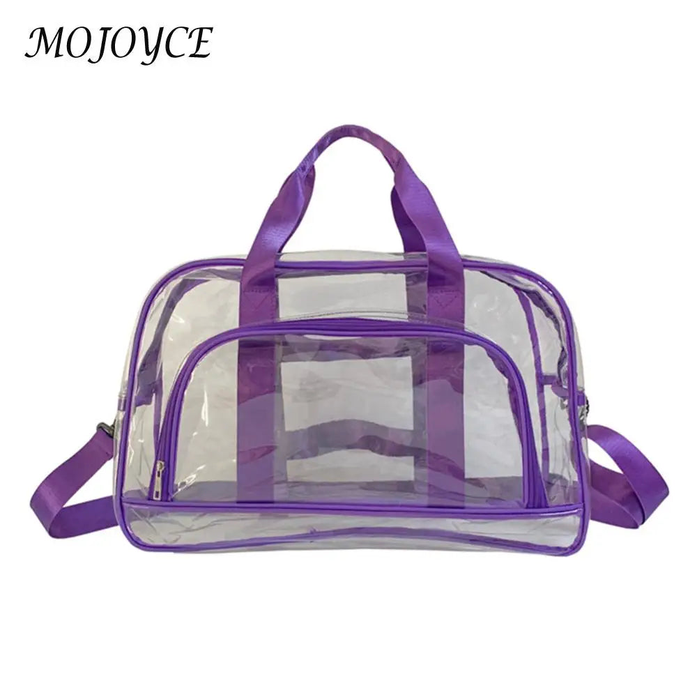 Transparent PVC Weeks Travel Duffel Bag Large Capacity Hand Luggage Bag Lightweight Portable Multifunctional for Swimming Hiking